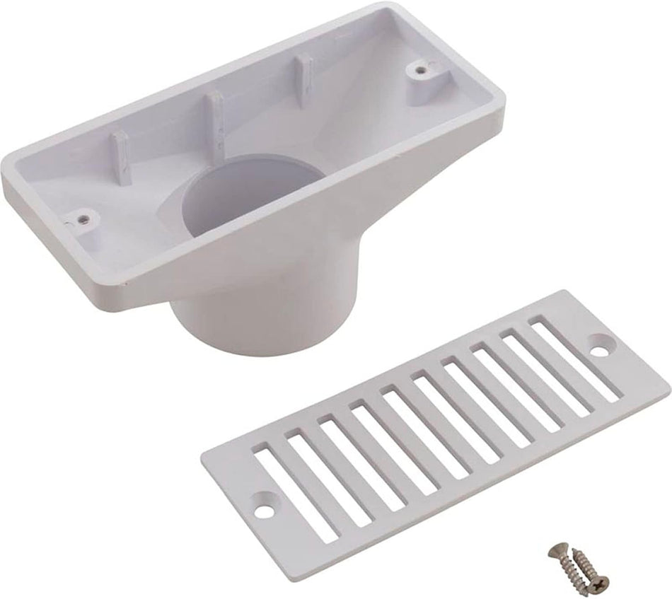 Pentair 2-1/2" x 6" Gutter Drain & Grate, White | 542039