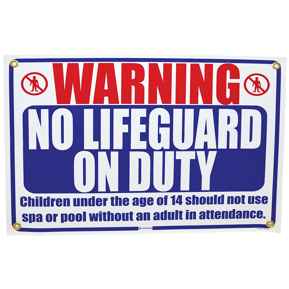Pentair No Lifeguard Sign Image 1