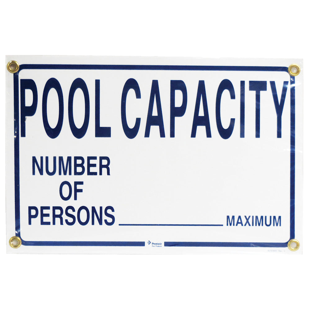 Main view of Pentair Pool Capacity Sign