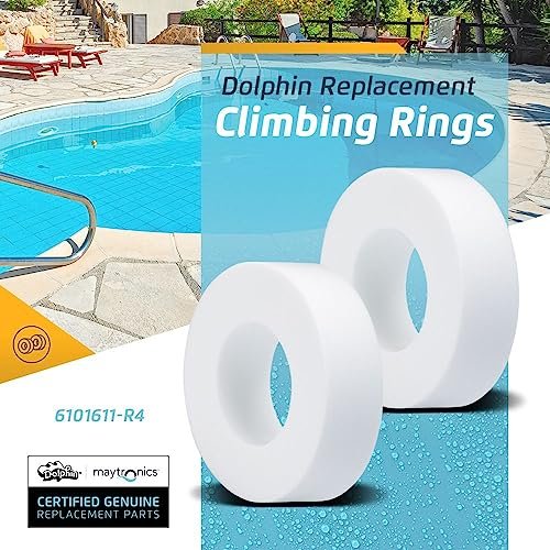 Dolphin Genuine Replacement Part — Notched White Climbing Rings for Ultimate Wall Adhesion (4PK) — Part Number 6101611-R4